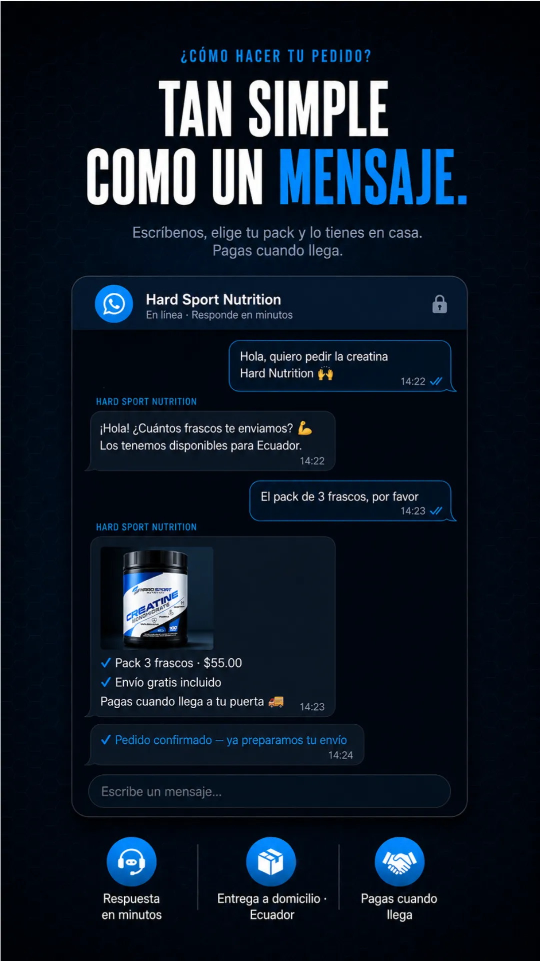 Cómo hacer tu pedido por mensaje