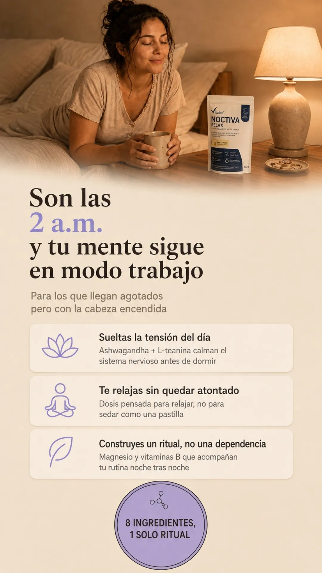 Beneficios para relajarte al final del día y construir un ritual nocturno.