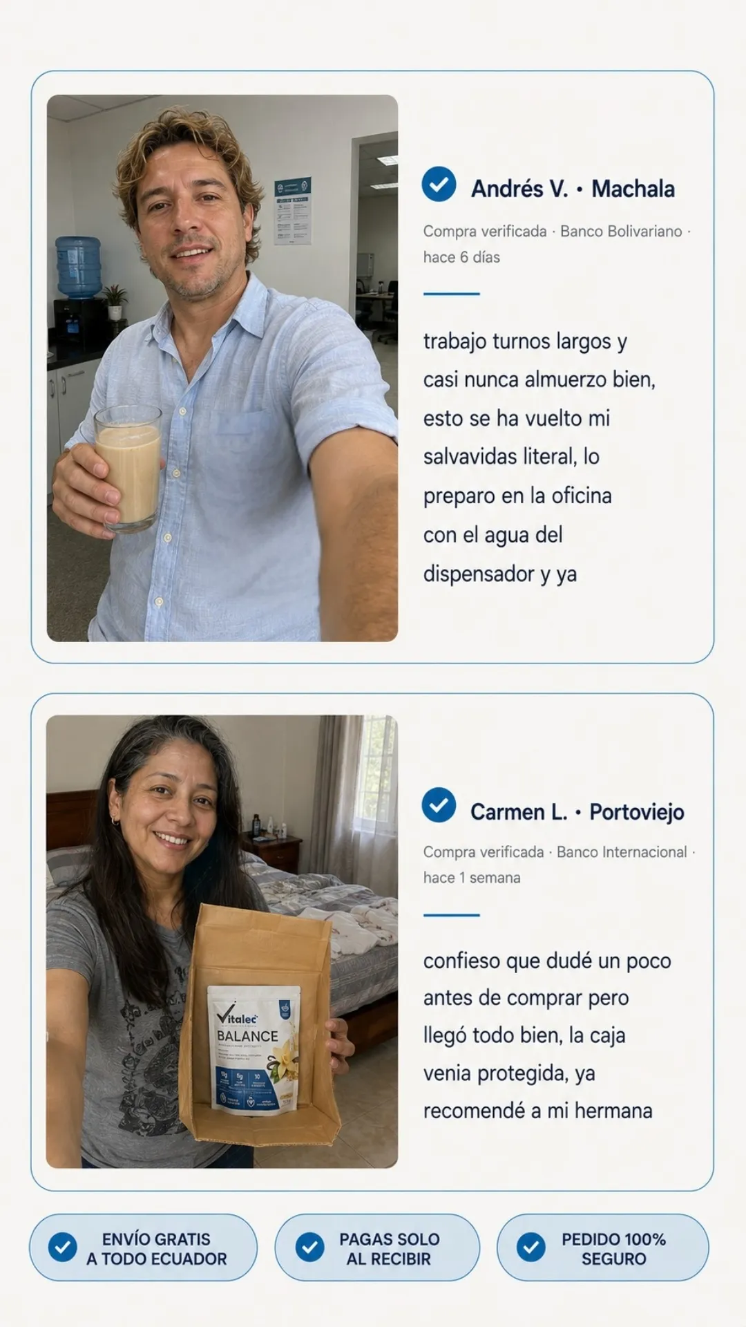 Testimonios de Andrés de Machala y Carmen de Portoviejo.