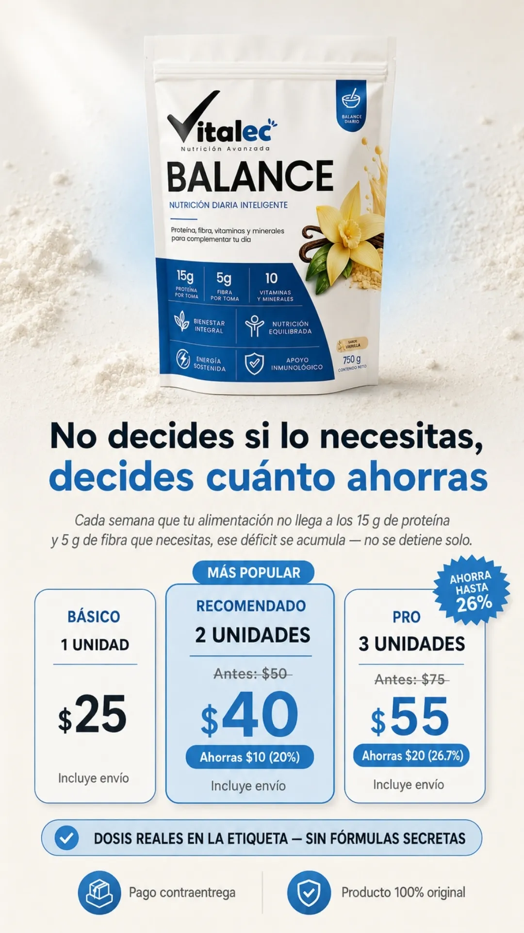 Packs y precios de Vitalec Balance.